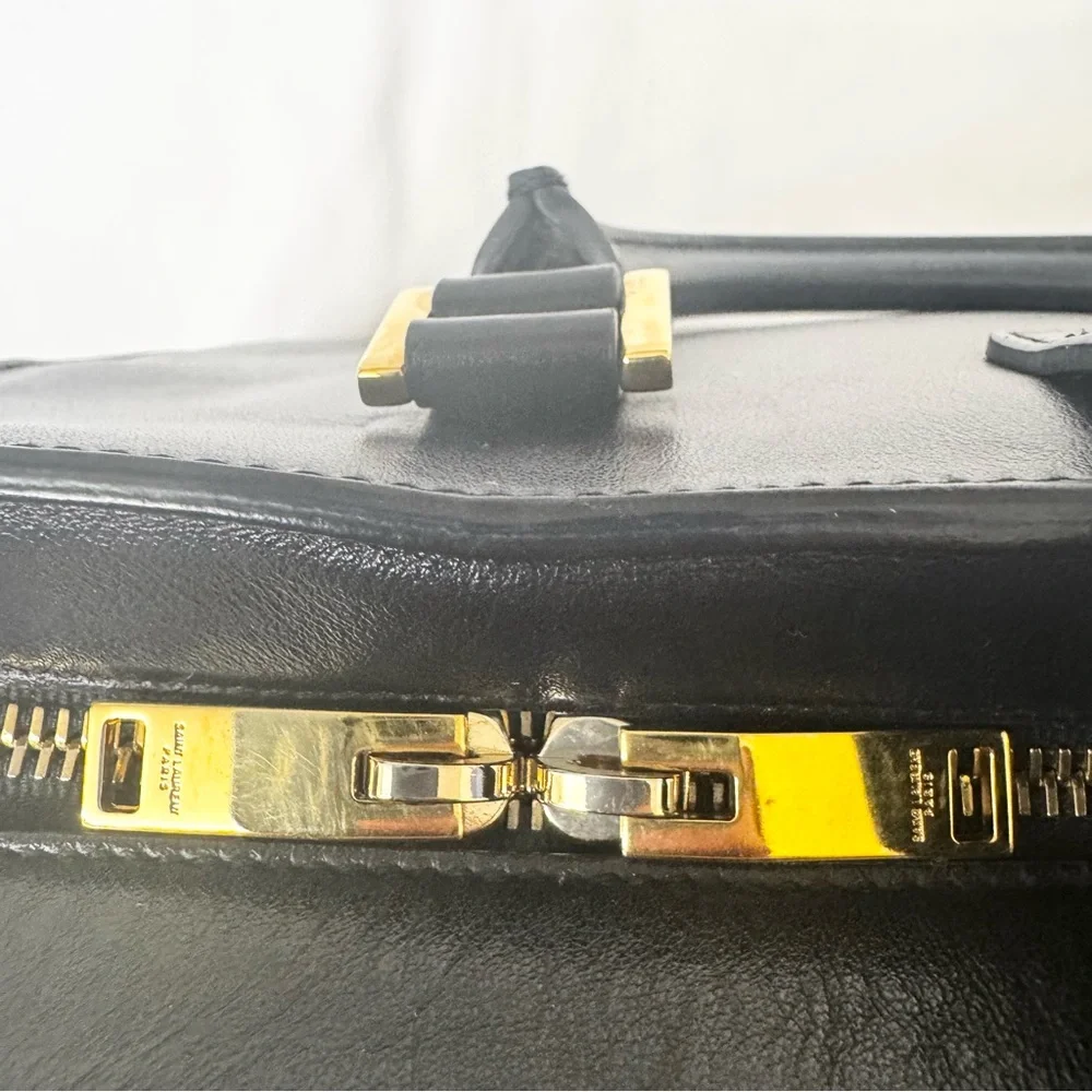YSL Baby Cabas Black Leather Bag